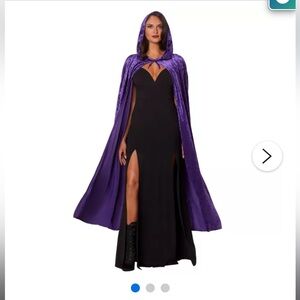 purple crushed velvet cape